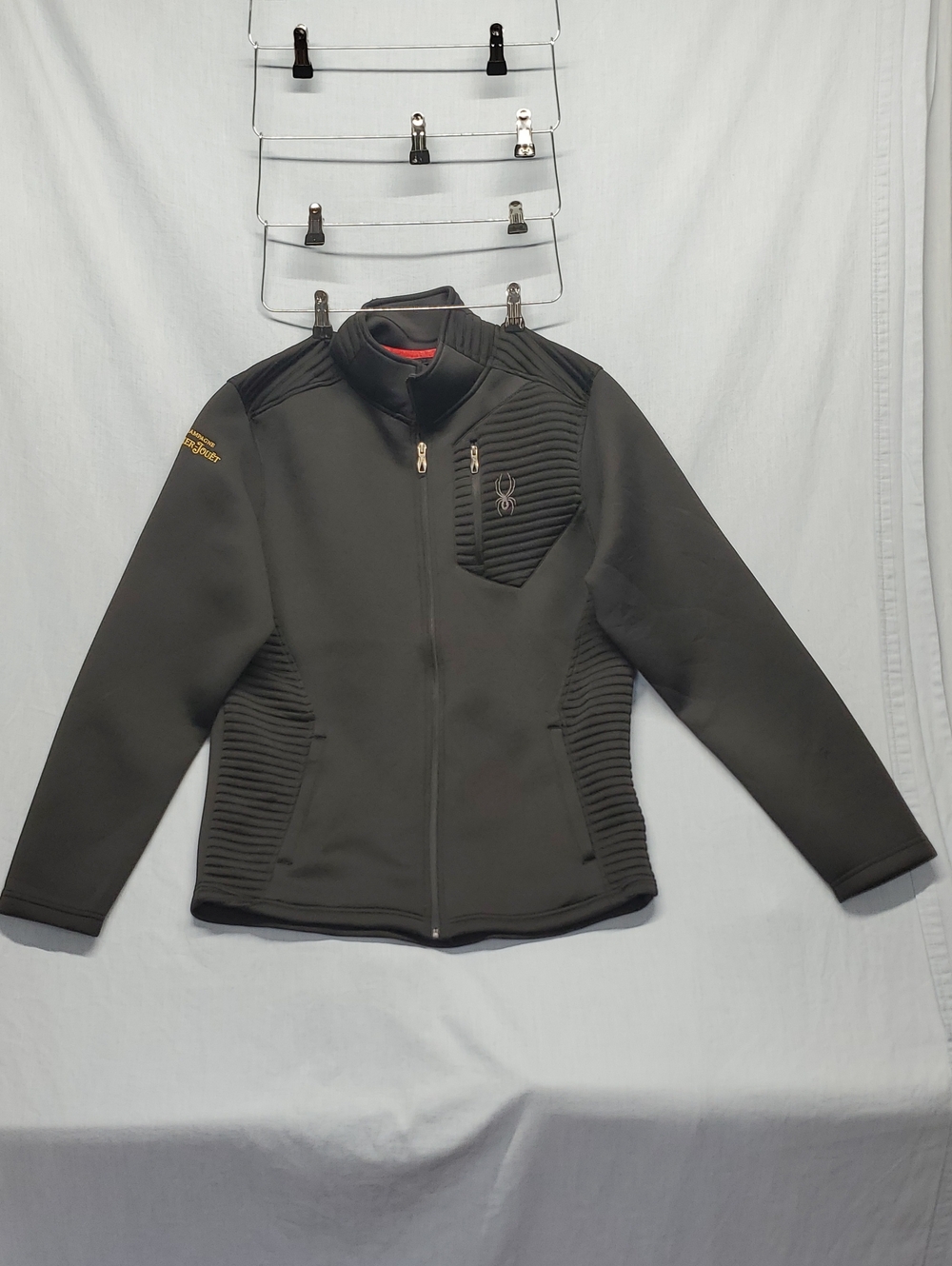 Spyder Men's Charcoal Gray Full-Zip Utility Jacket with Black Accents #384
